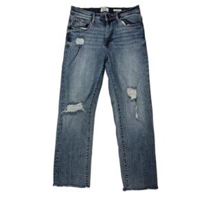 Kensie Vintage Luxe The Slim Distressed Mid Rise Frayed Hem Jeans Size 8 #1846